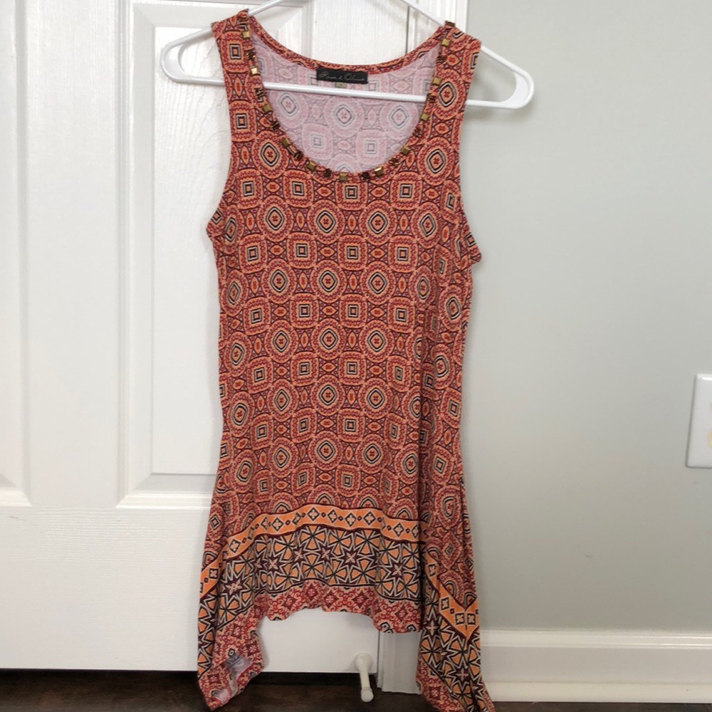 Orange patterned shirt